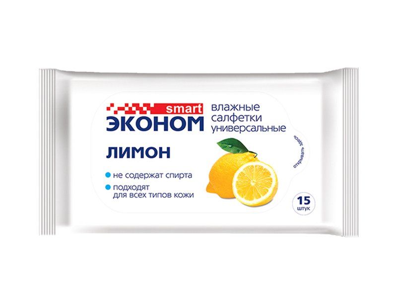Влажные салфетки "Эконом Smart лимон" (№15/108шт)