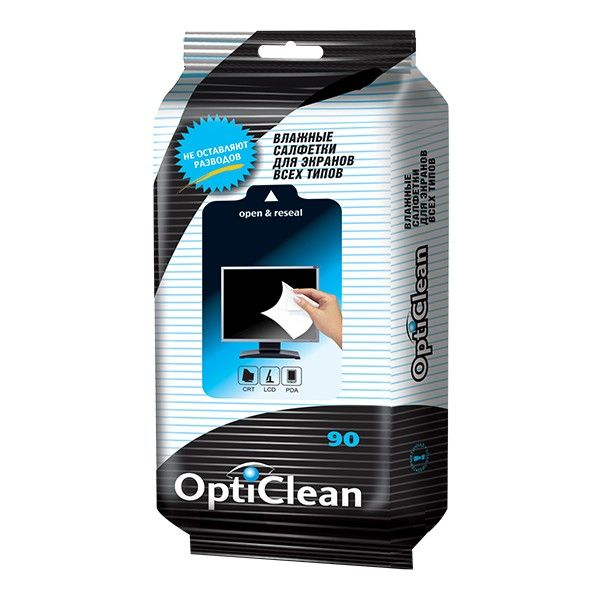 Салфетки влажные для экранов всех типов OptiClean №90