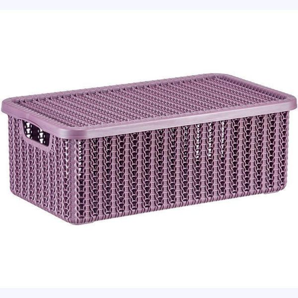 Коробка ВЯЗАНИЕ 3л с крышкой пурпурный 0,095х0,15х0,27м