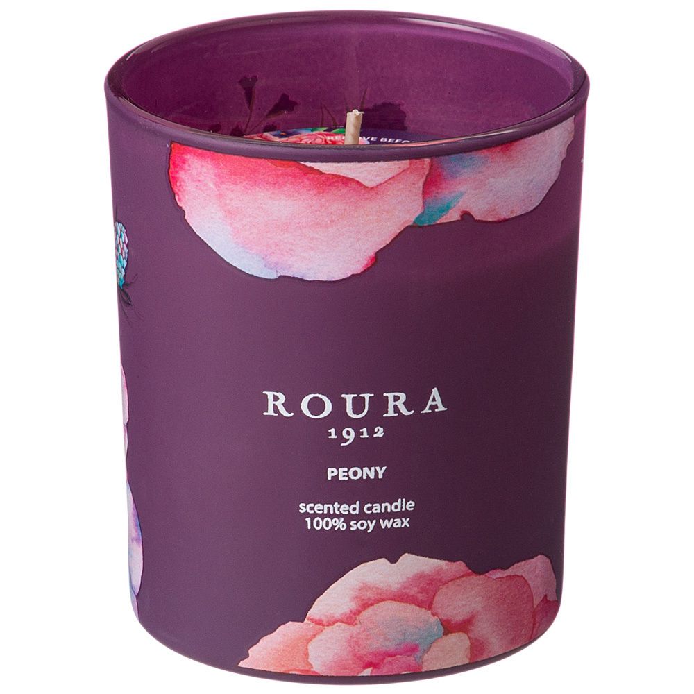 свеча roura ароматизованная в стакане "пион" (натуральный воск) 8,5*7 см 360-160