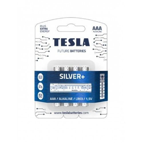AAA SILVER TESLA +4шт Alkaline baterie AAA (LR03, минипальчиковая), блистер /4шт