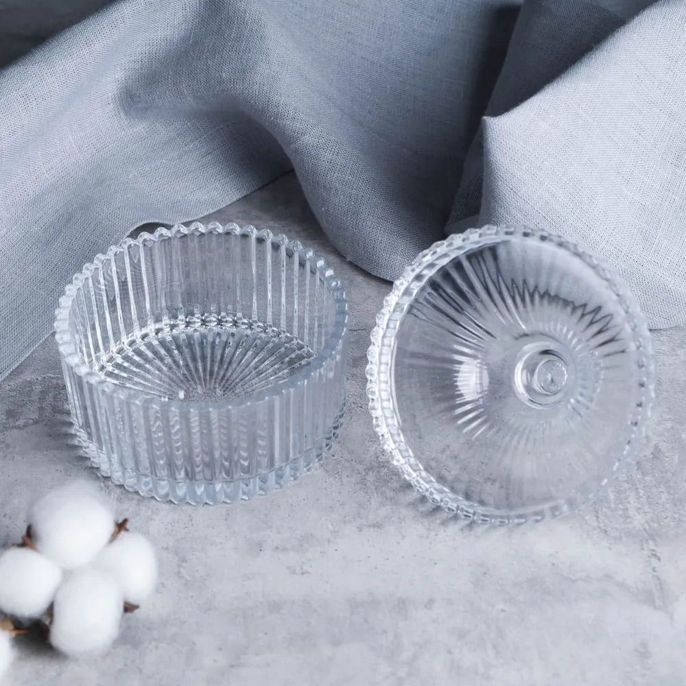 Сахарница с крышкой стеклянная "Грани" TG1059