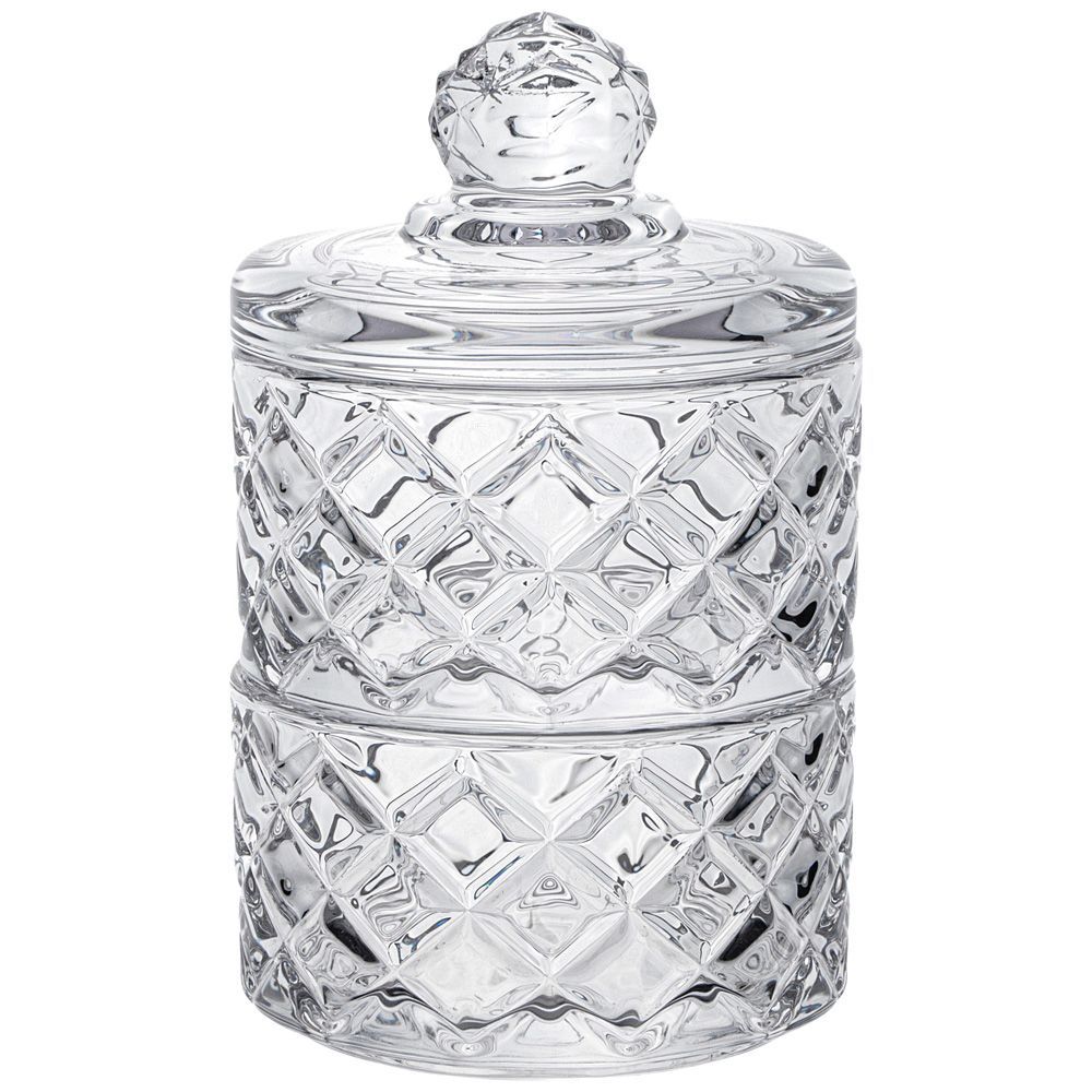 ЕМКОСТЬ ДЛЯ ХРАНЕНИЯ LEFARD С КРЫШКОЙ 2 ЯРУСА "DIAMANT" 8*14,5 СМ, 170 МЛ (КАЖДАЯ)