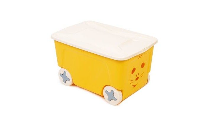 Детский ящик для игрушек COOL на колесах 50 литров желтый