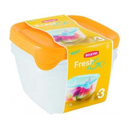 Набор контейнеров для СВЧ Fresh&Go 3 x 1,2  жёл...