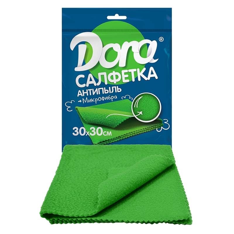 Салфетка из микрофибры Dora "Антипыль", 30х30см (50)