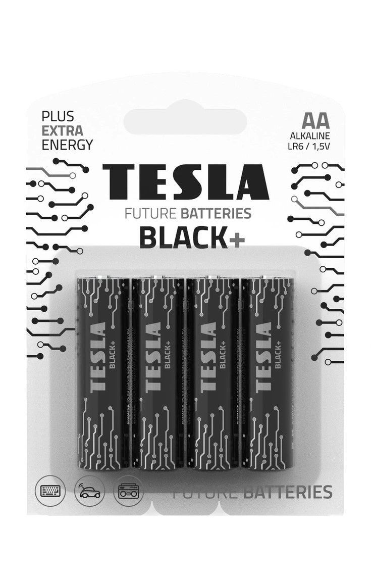 AA BLACK TESLA +4шт Alkaline baterie AA (LR06,пальчиковая), блистер/ 4шт цена за шт