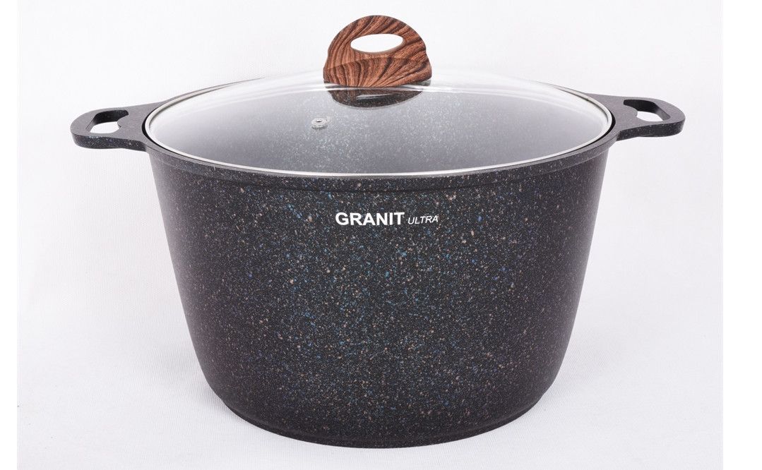 Кастрюля 10л со стек крышкой, АП линия "Granit ultra"