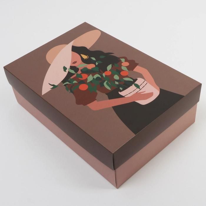 Коробка складная «Девушка с цветами», 30 × 20 × 9 см 7007701
