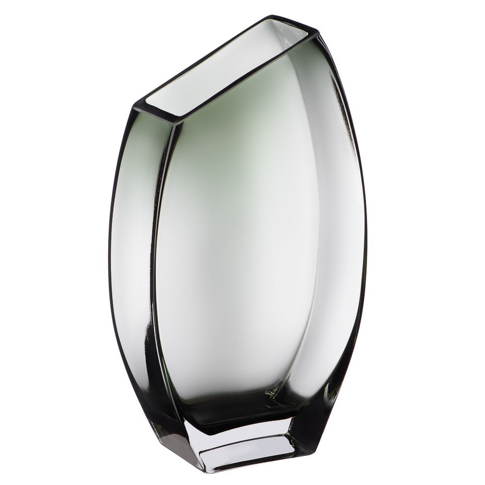 Декоративная ваза из дымчатого стекла, Д137 Ш60 В250, серый