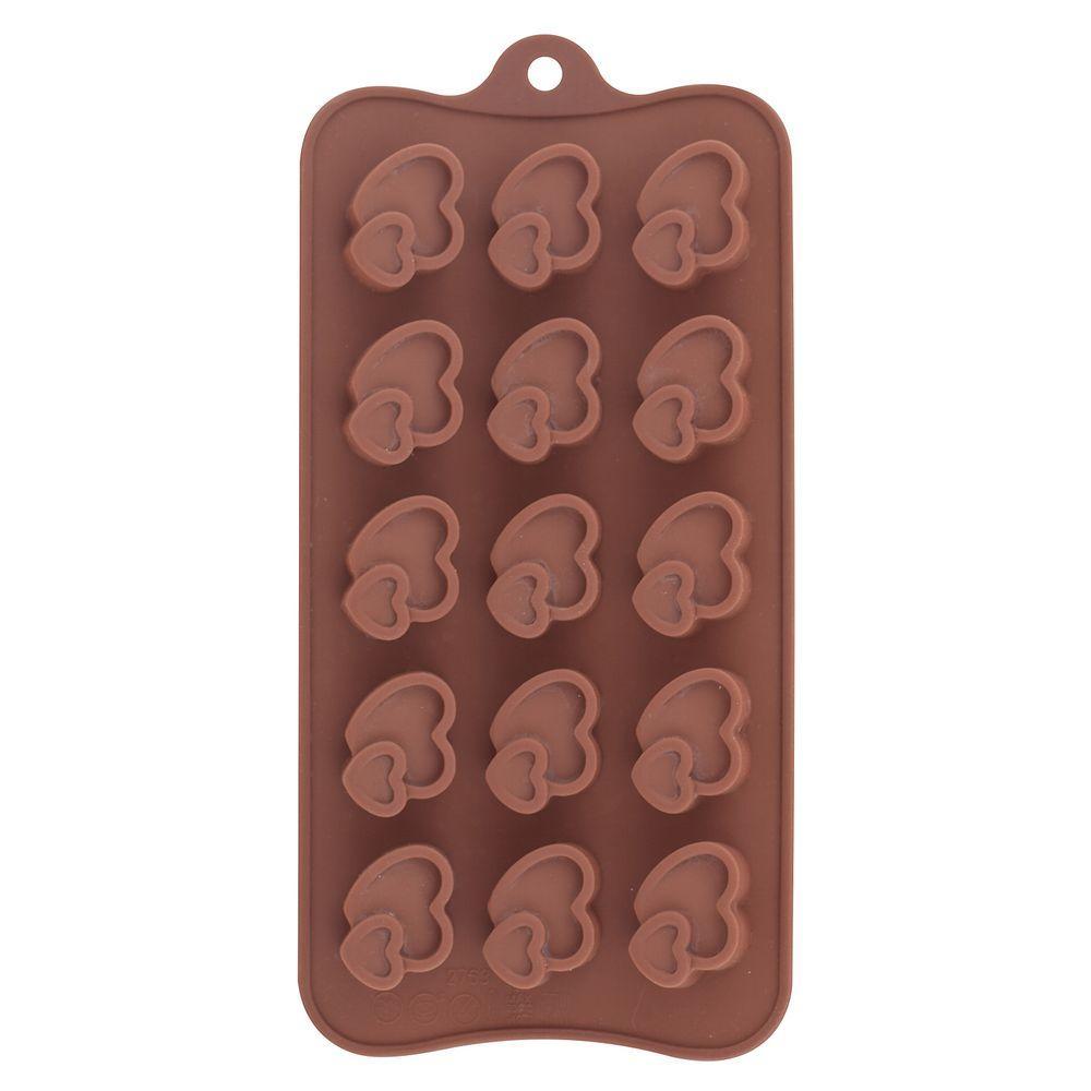 Форма для шоколадных конфет силиконовая "Сердечки". VL80-327