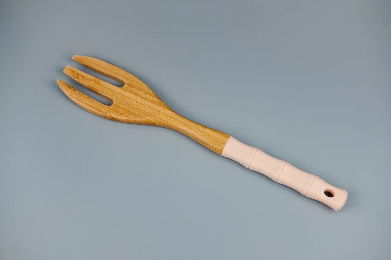 Бамбуковая вилка для готовки, с силиконовой ручкой, серия Хейвен SK-3115