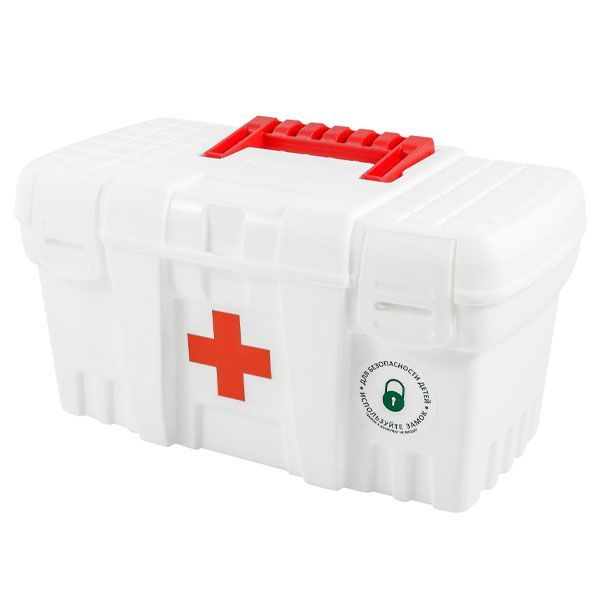 Контейнер-аптечка Keeplex Family doctor с защелкой и ручкой большой 38х21х19,5см белый