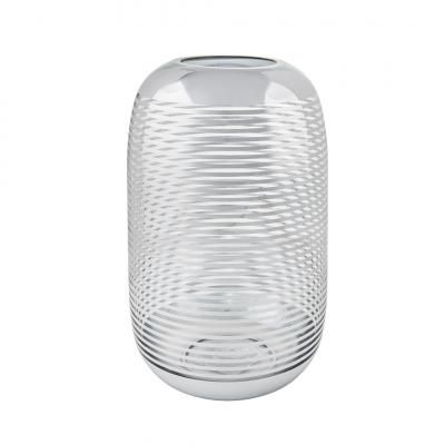 Декоративная ваза из стекла с cеребряным напылением, Д150 Ш150 В270, серебристый