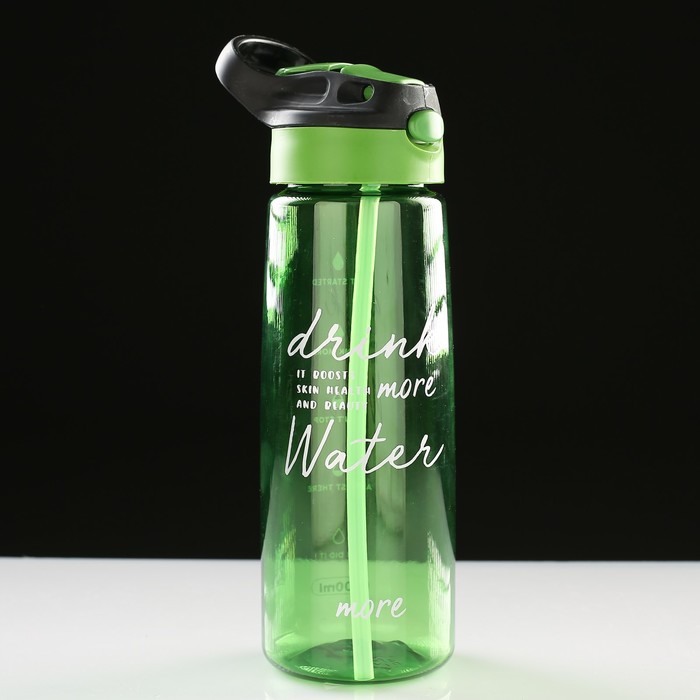 Бутылка для воды 800 мл, с поильником и подвесом,  7.5х25 см, микс 4460514