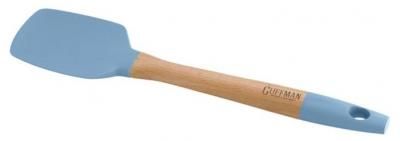 Лопатка силиконовая с бамбуковой ручкой, голуба...