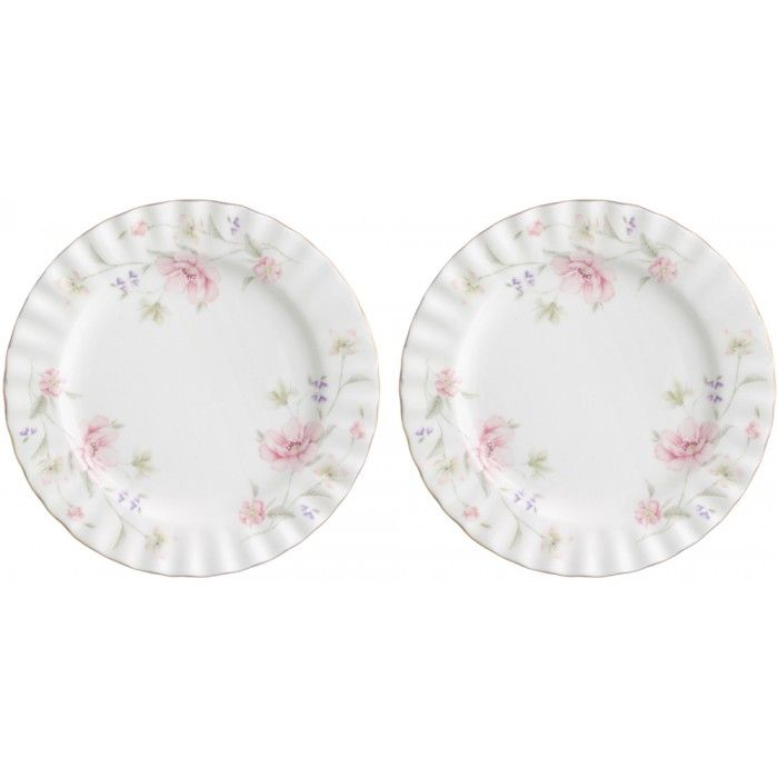 Набор десертных круглых тарелок 2 предмета "Диана" 18*18*2 см, с ажурными краями