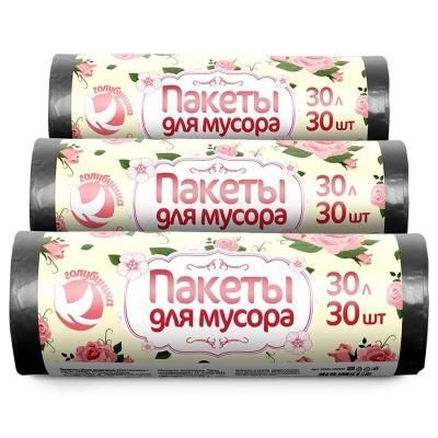 Пакеты для мусора ГОЛУБУШКА, 30л, 30шт (50)...