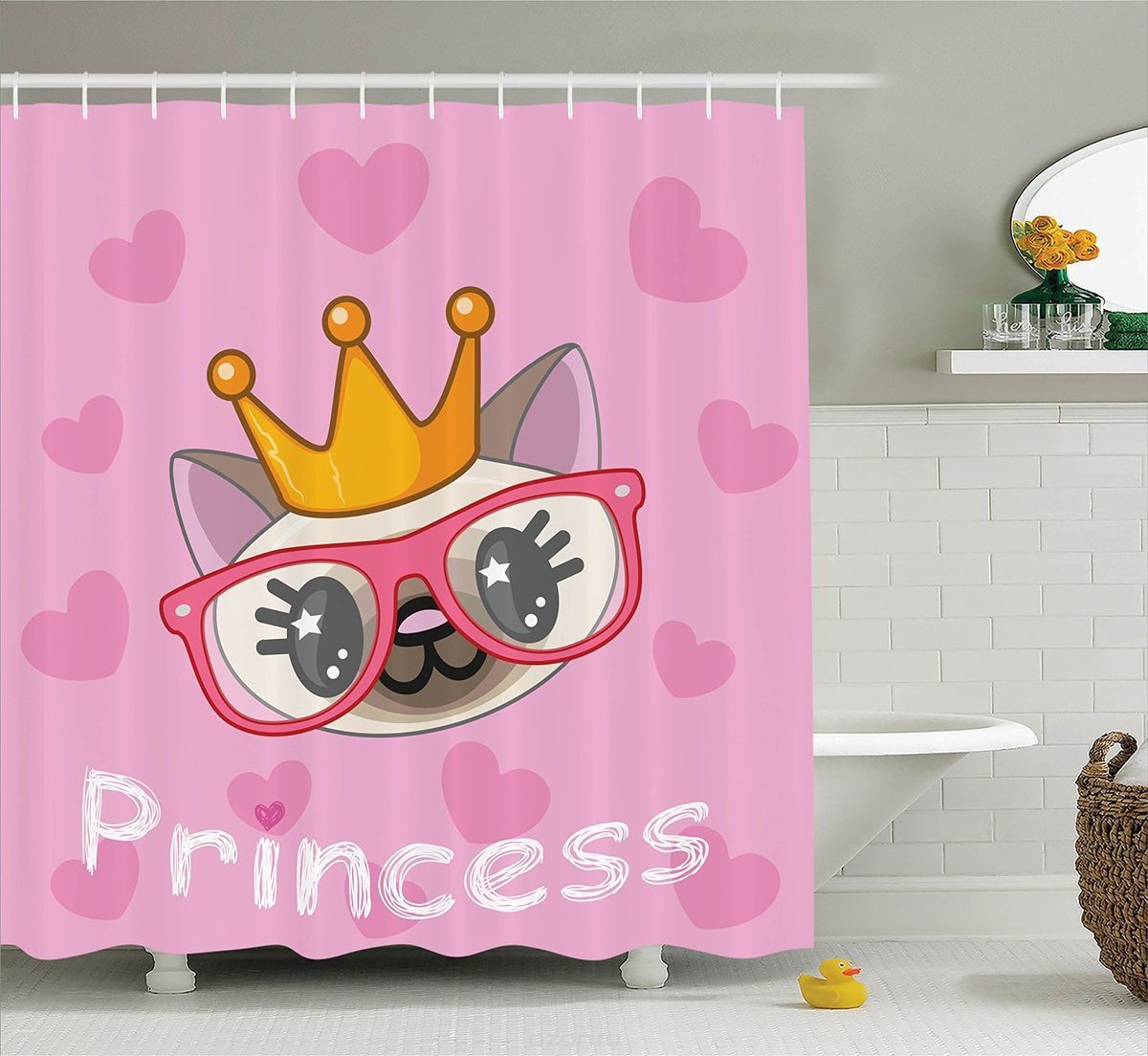 Фотоштора для ванной Magic Lady "Принцесса кошек", 180х200 см, п/э 100%   2067368