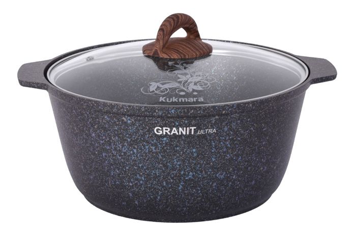 Кастрюля-жаровня 28 см 5л со стек. крышко, АП линии "Granit ultra" (blue) жгг52а