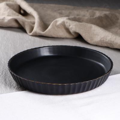 Форма для выпечки "Круг", черная матовая, 26 см, керамика 5428789