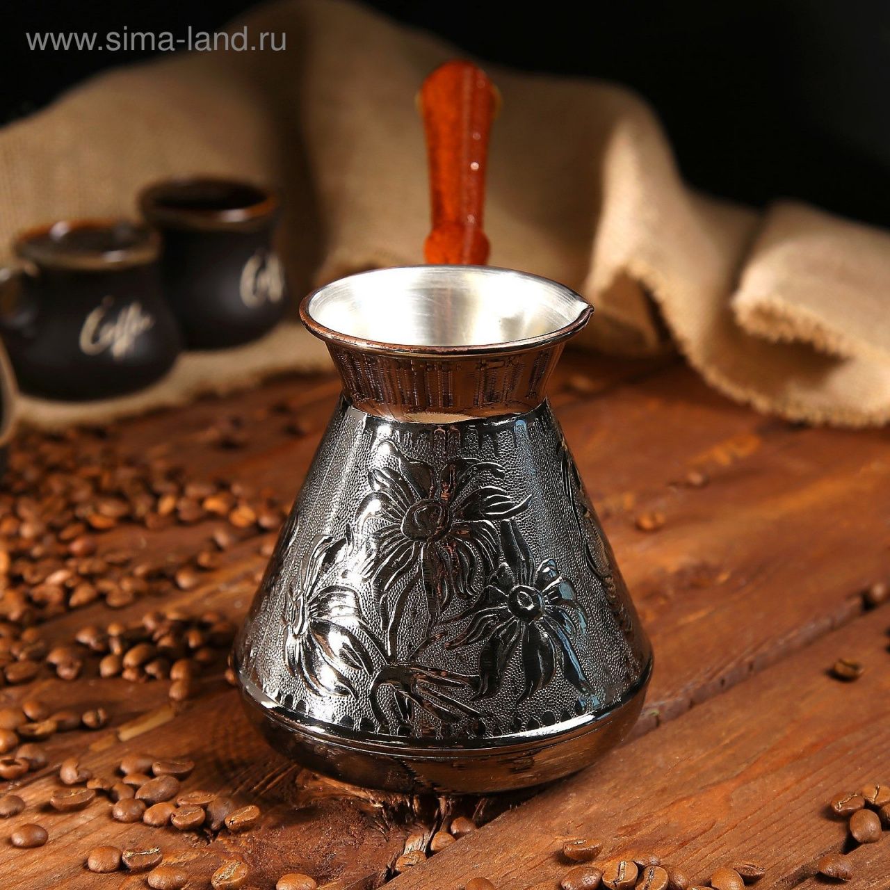 Турка  для кофе медная «Ромашка», 850 мл 1069144