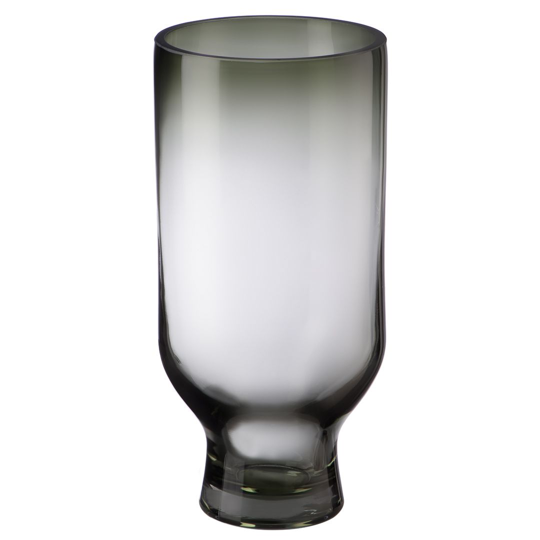 Декоративная ваза из цветного стекла, Д120 Ш120 В250, серый