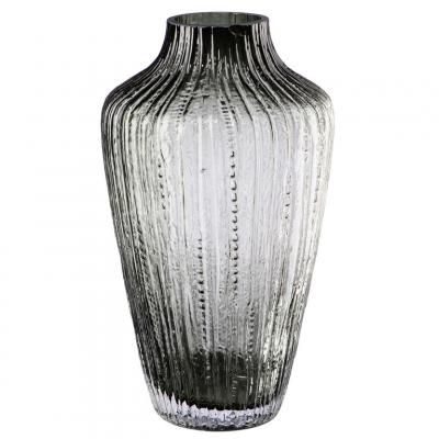 Декоративная ваза из дымчатого стекла, Д170 Ш17...