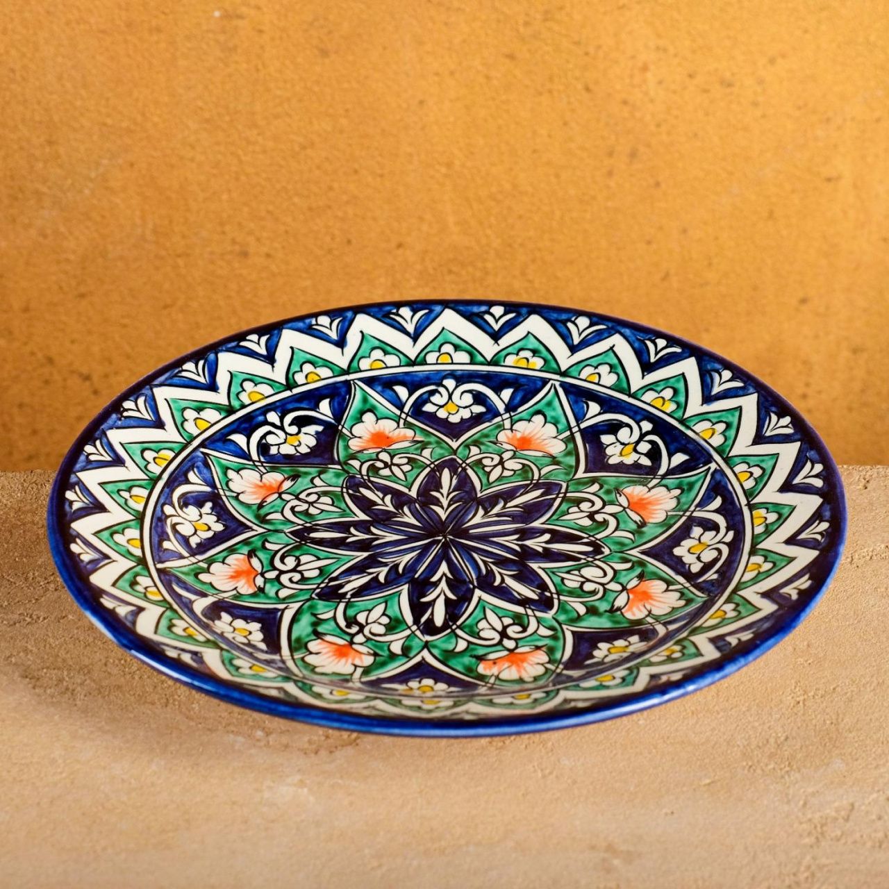 Тарелка плоская Кора Калам Риштанская керамика 23см 7503357    