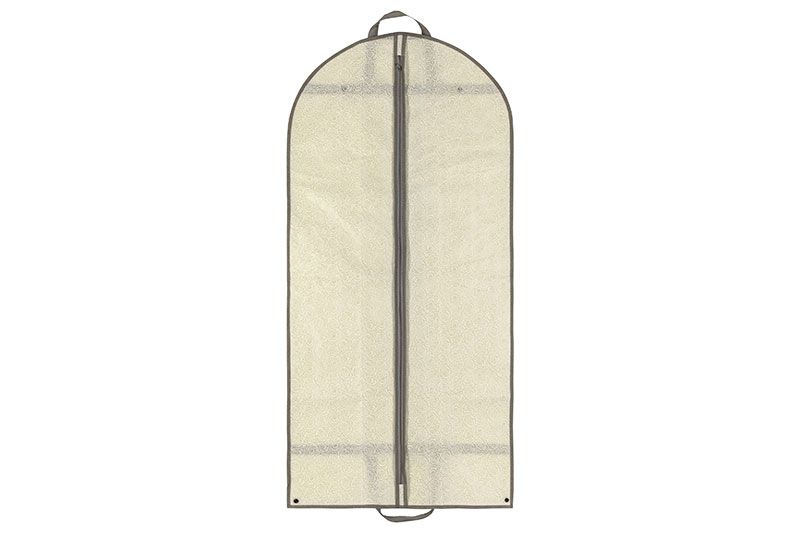 Чехол - сумка для одежды подвесной "Розы на бежевом" 60*127 см на молнии, состав - высококачественный нетканый материал