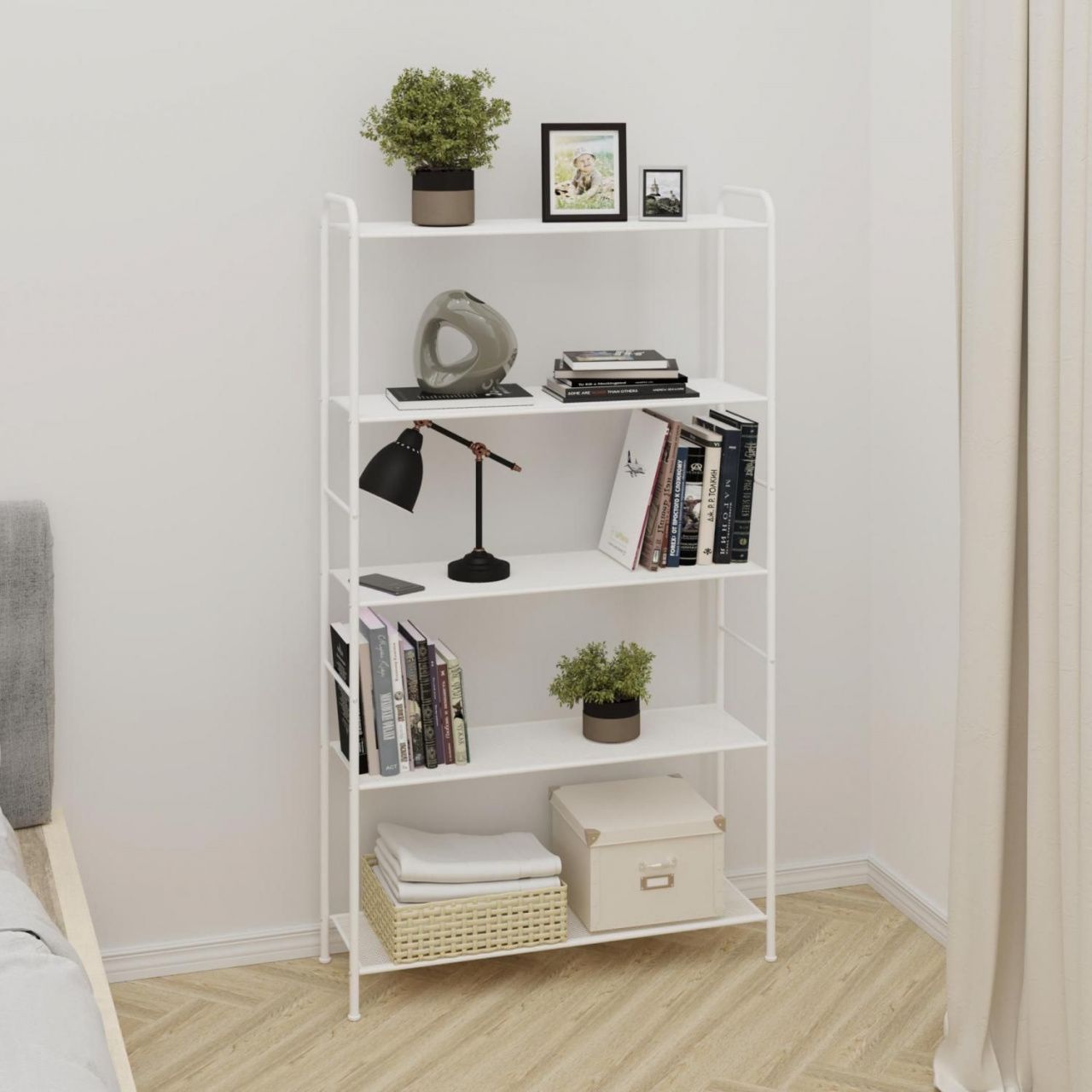 Стеллаж "Валенсия 35" (VALENCIA 35 Shelf rack) (Белый)