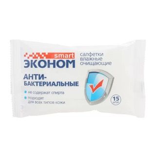 Влажные салфтеки антибактериальные "Эконом Smart" №15 (15/108шт)