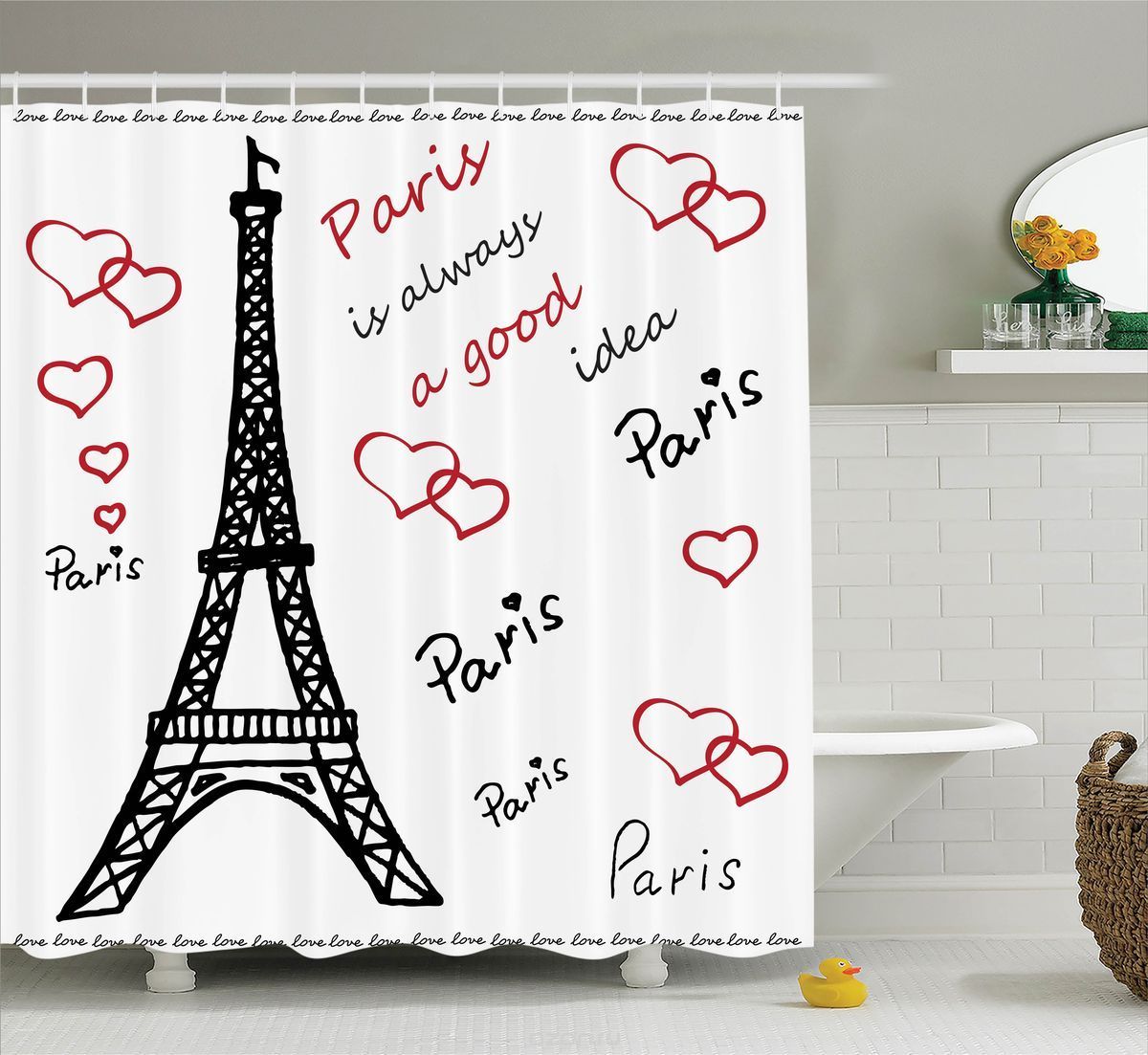Фотоштора для ванной Magic Lady "В Париже всегда прекрасно!", 180х200 см, п/э 100%   2067357