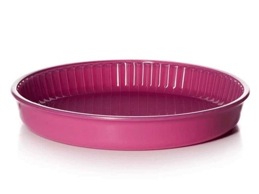 Посуда для СВЧ круглая d=320 мм цветное стекло 01-2450 цвет розовый