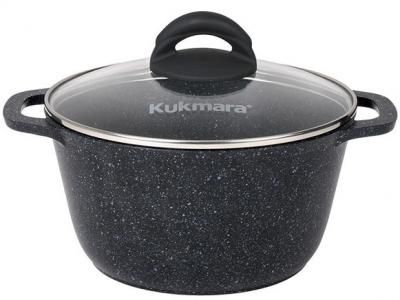 Кастрюля 2,5л со стеклянной крышкой, АП линия "Granit" (black)