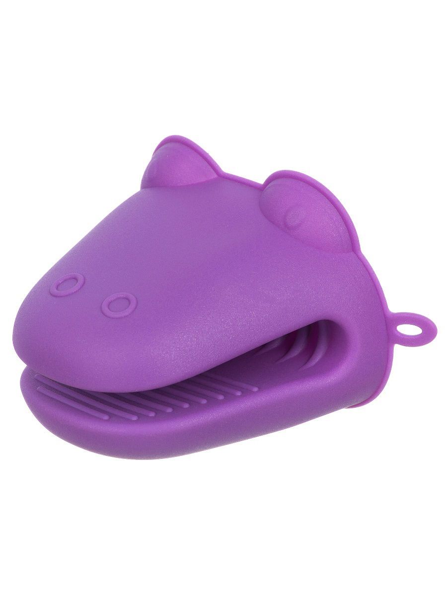 Прихватка - лягушка силиконовая "Фиолетовая" 9*12*8 см, термостойкая упаковка - картонный хедер