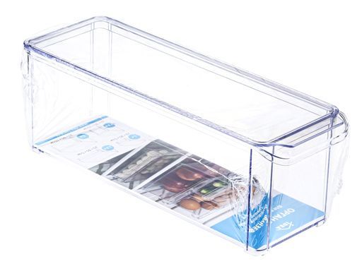 Органайзер для холодильника 10х30х10см с крышкой прозрачный