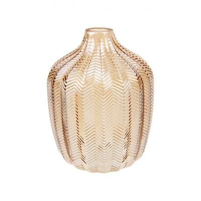Декоративная стеклянная ваза, Д140 Ш140 В190, бежевый