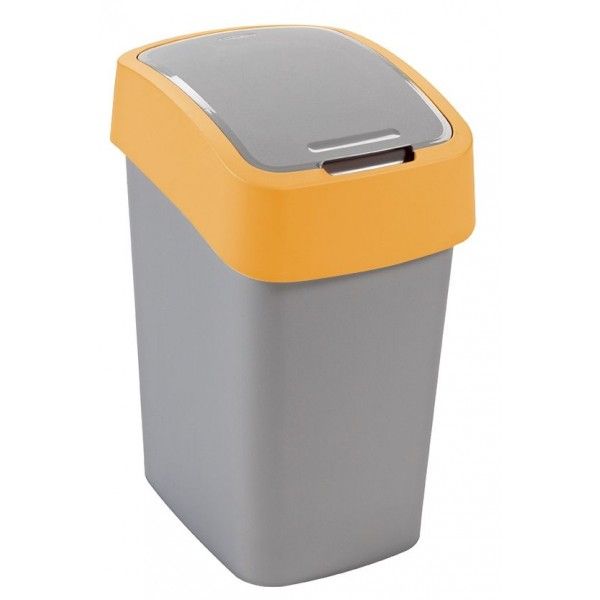 Контейнер для мусора Flip bin 10 л серебристый/оранжевый