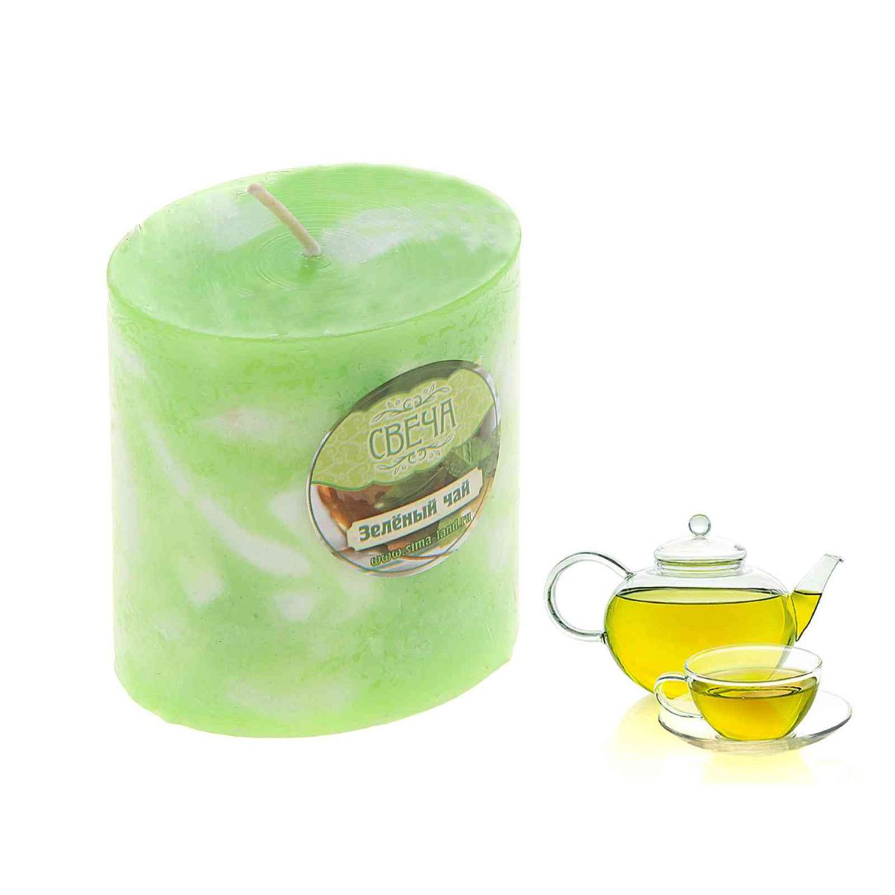 Свеча восковая "Слияние", аромат зелёный чай