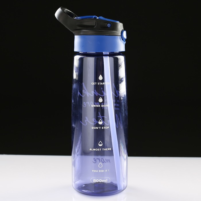 Бутылка для воды 800 мл, с поильником и подвесом,  7.5х25 см, микс 4460514