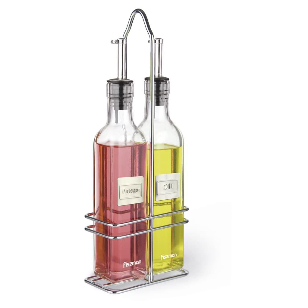 6518 FISSMAN Набор бутылочек для масла и уксуса 2х250 мл (стекло)