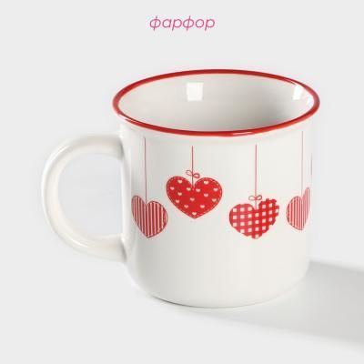 Кружка "Сердца" 370 мл, 12,8х9,8х9 см...