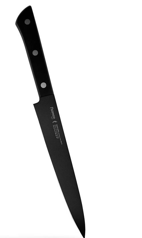 2427 FISSMAN Гастрономический нож TANTO KURO 20 см с покрытием (3Cr13 сталь)