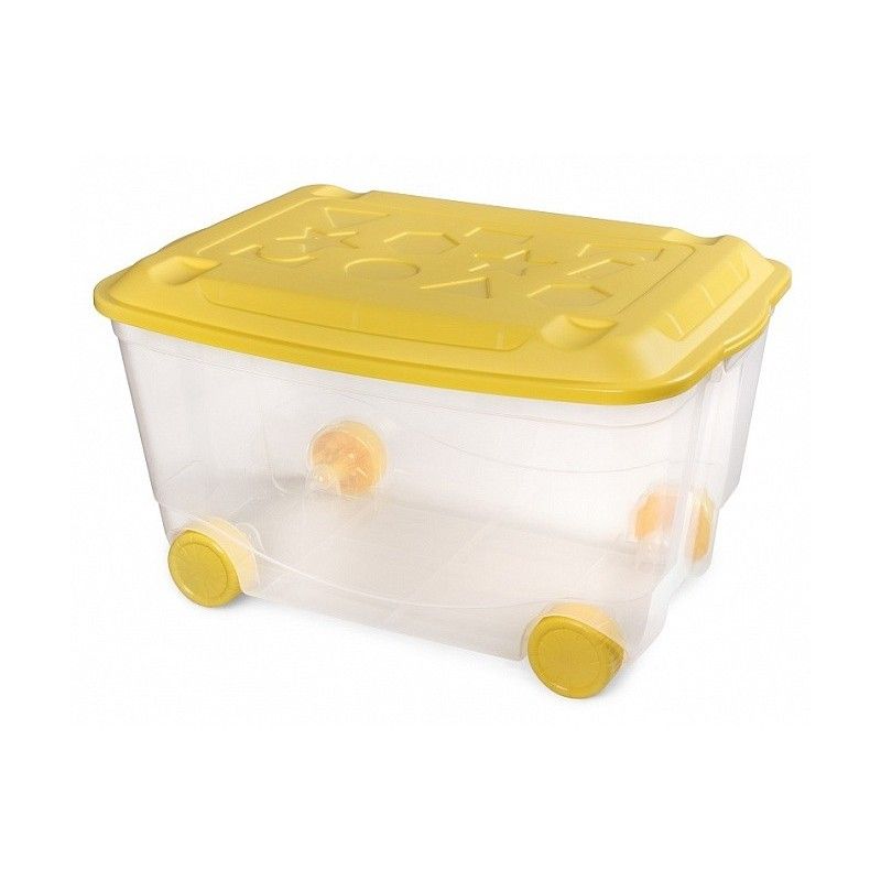 Ящик для игрушек на колесах 580х390х335 мм (прозрачный)
