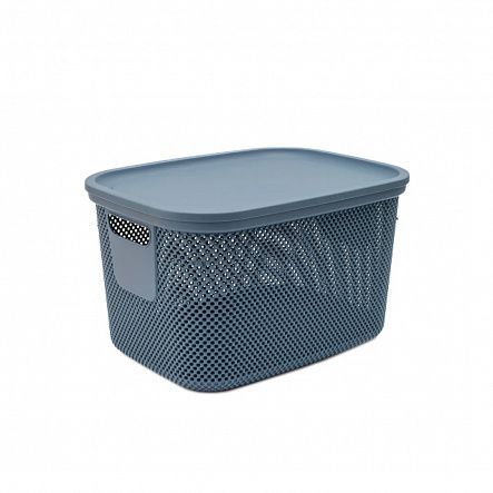Корзинка NICKEL синяя 18л 28.5x38x22.2см с крышкой