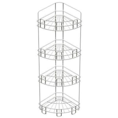 Полка для ванной угловая напольно-настенная 4-х...