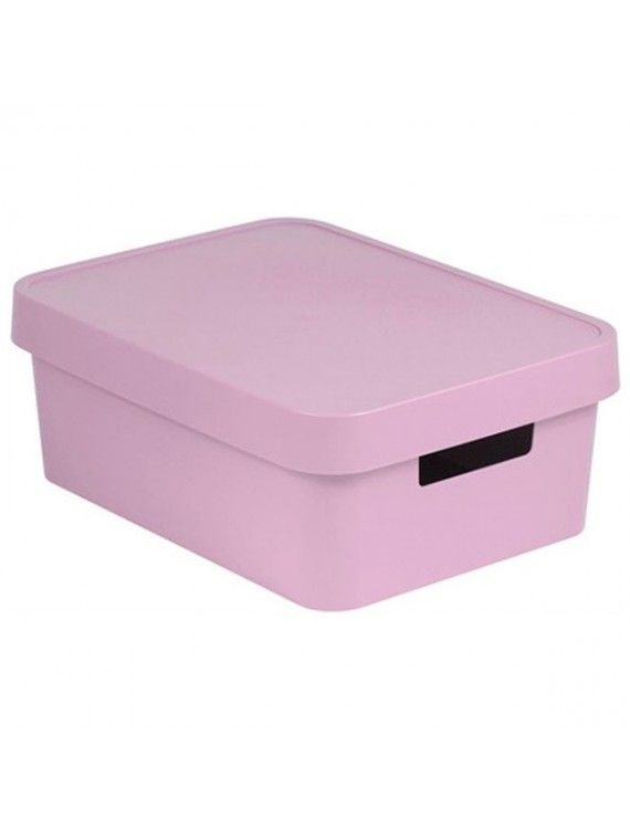Коробка INFINITY с крышкой 11л розовая