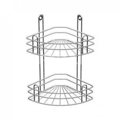 Полка для ванной угловая 2-х ярусная страйт глу...