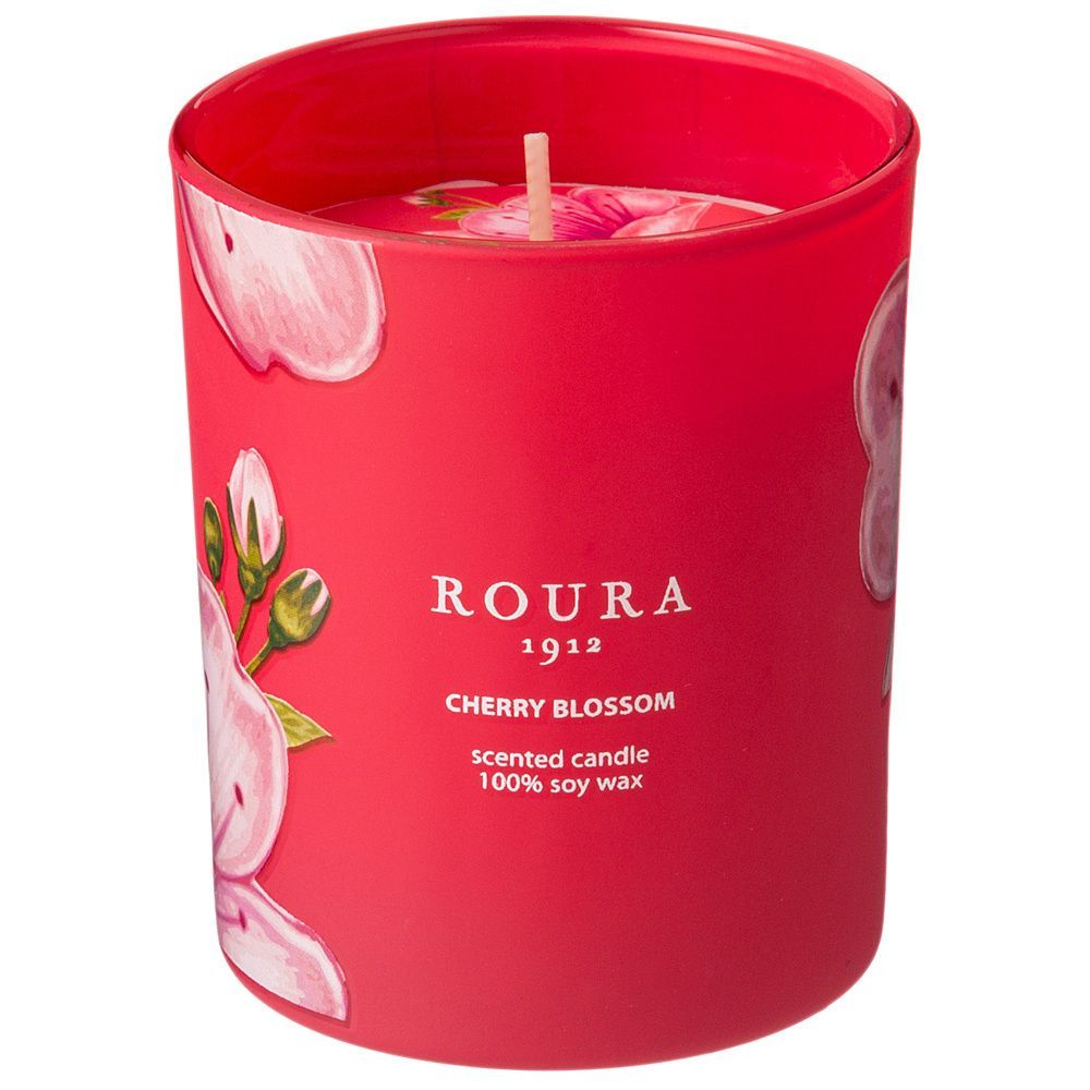 свеча roura ароматизованная в стакане е  "вишня" (натуральный воск) 8,5*7 см 360-161